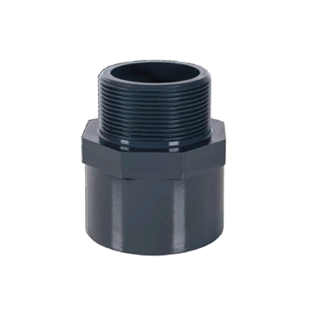 Male Threaded Adaptor PVC Slip x Thread M/F/M Ø75-63 x 2"